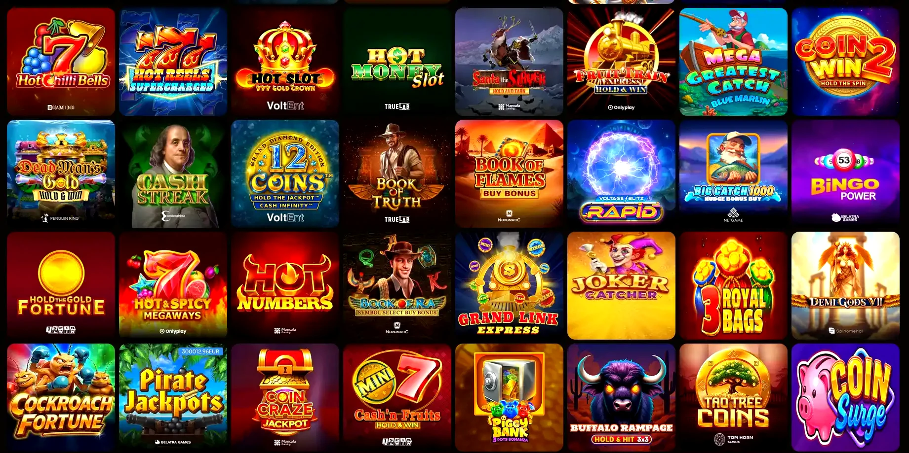 Interface mobile de Talismania casino avec slots et live casino